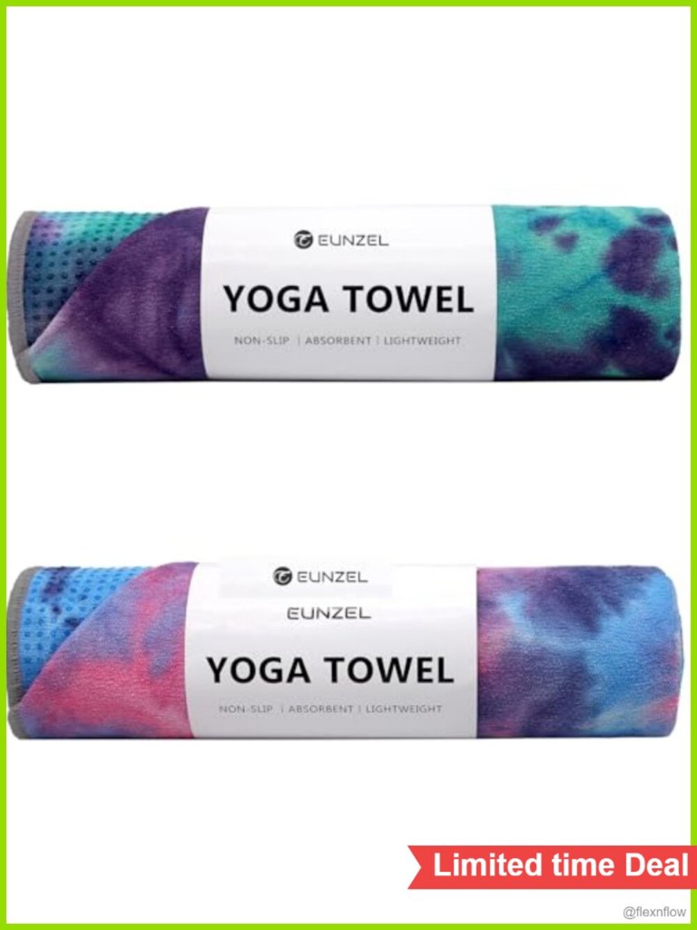 Non-Slip Hot Yoga Mat Towel with Grip Dots, 72x24, Microfiber, Super Absorbent,